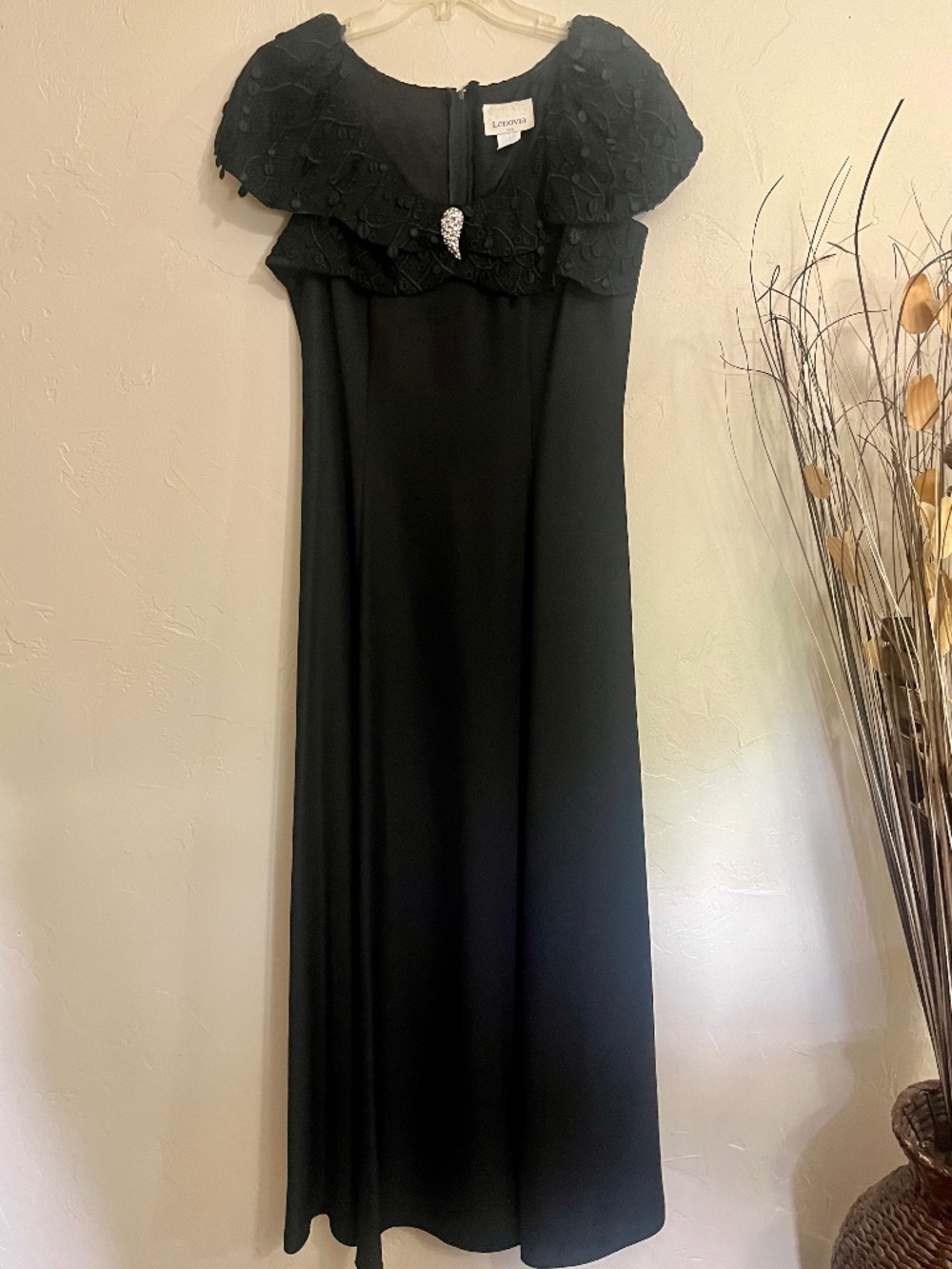Lenovia Black Gown with Rhinestone accent
